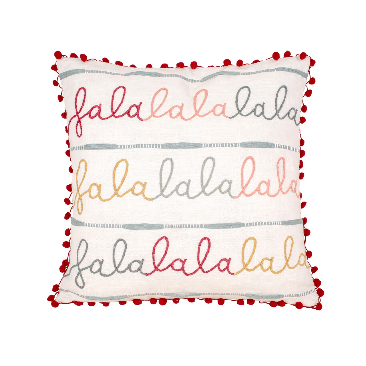 HGTV Home Collection Falala Embroidered Pillow , Multicolor, 18in